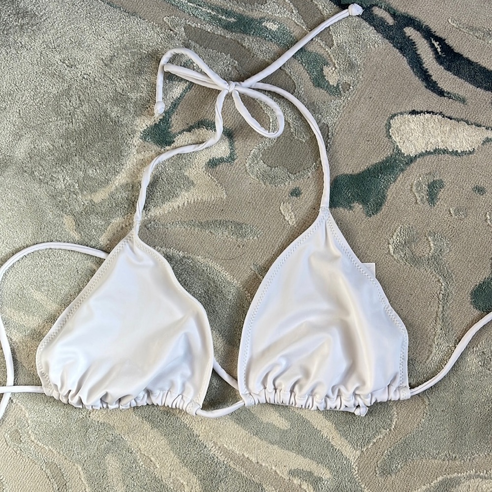 White unlined bikini top